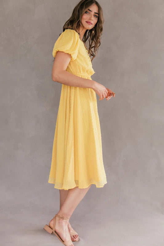 Yellow Trendy Georgette casual dress with heavy work